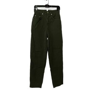 Karen Kane Notchback Jeans Women size 6 Green Wide‎ Leg Tapered Ankle HipHop 90s